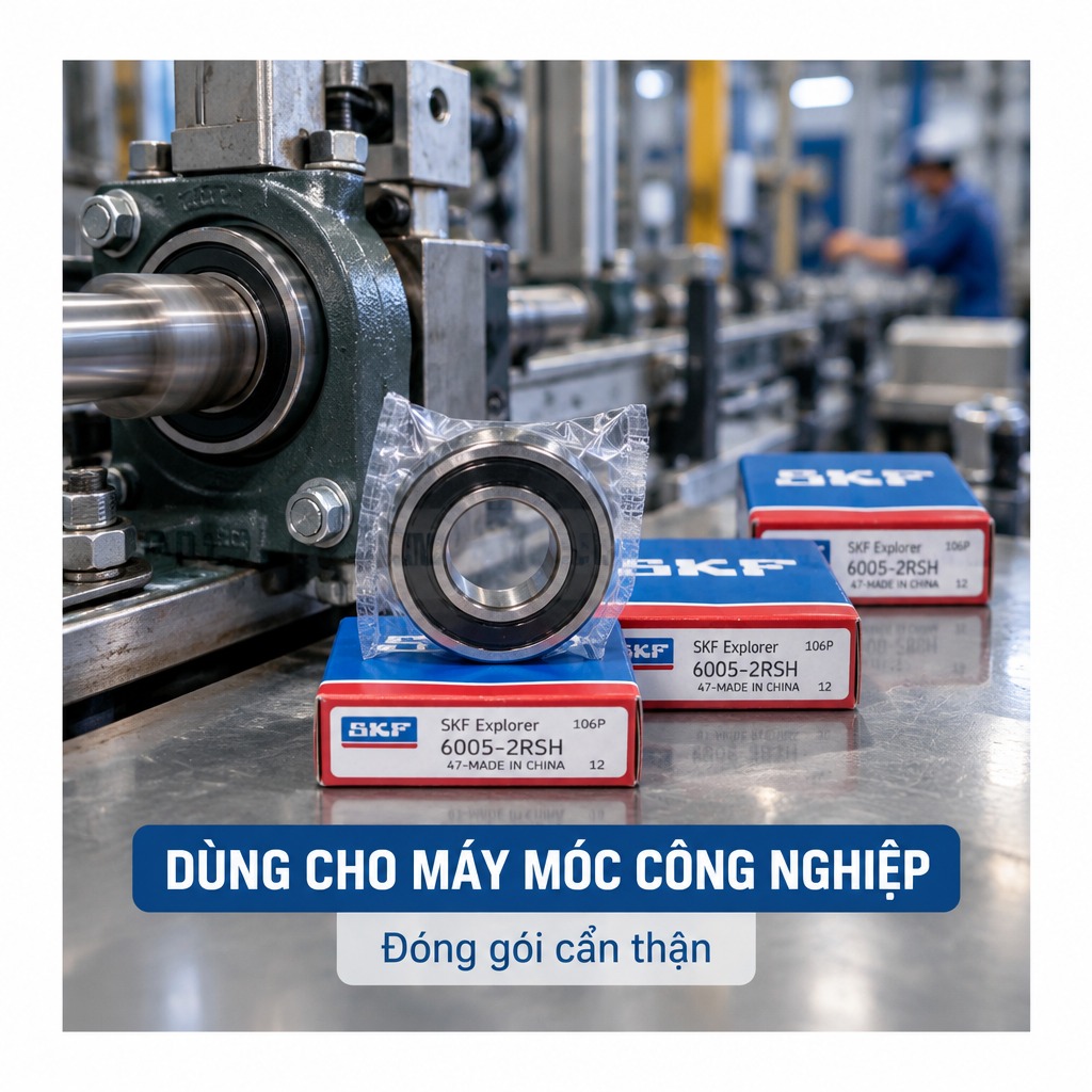 Vòng bi bạc đạn 6005 25x47x12mm SKF — Ảnh phong cách — Bối cảnh thực tế