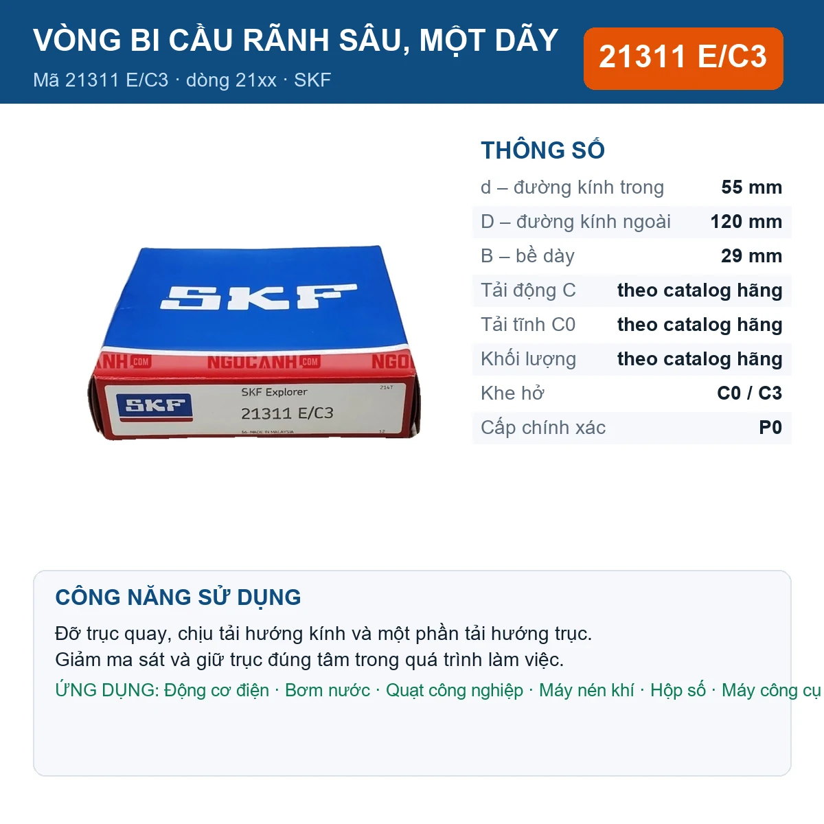 Vòng bi 21311 E/C3