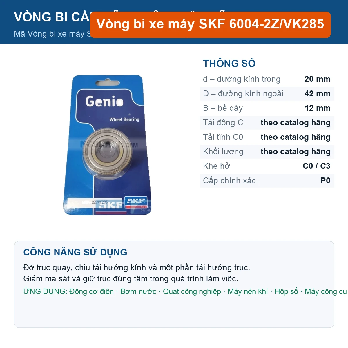 Vòng bi 6004-2Z/VK285