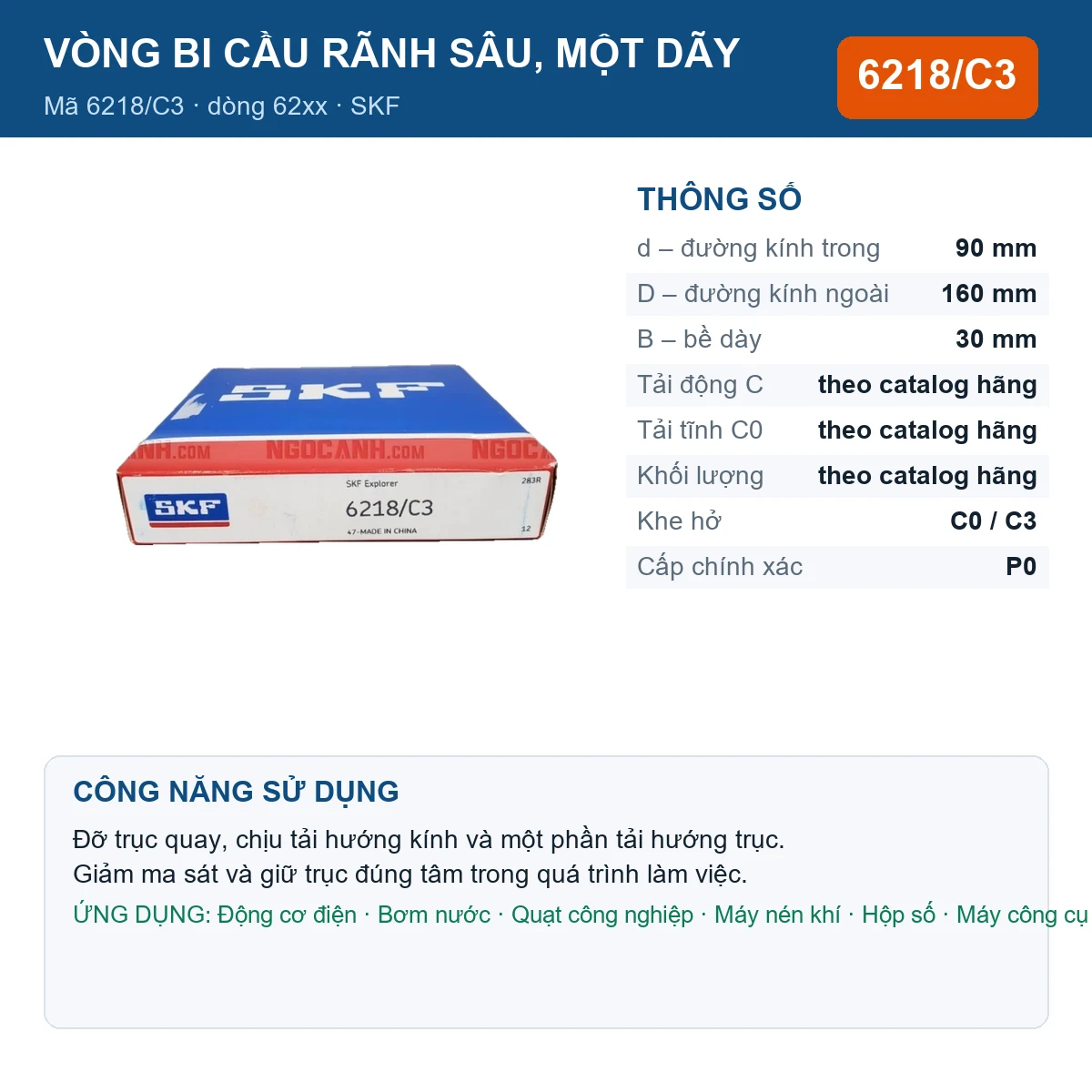 Vòng bi 6218/C3