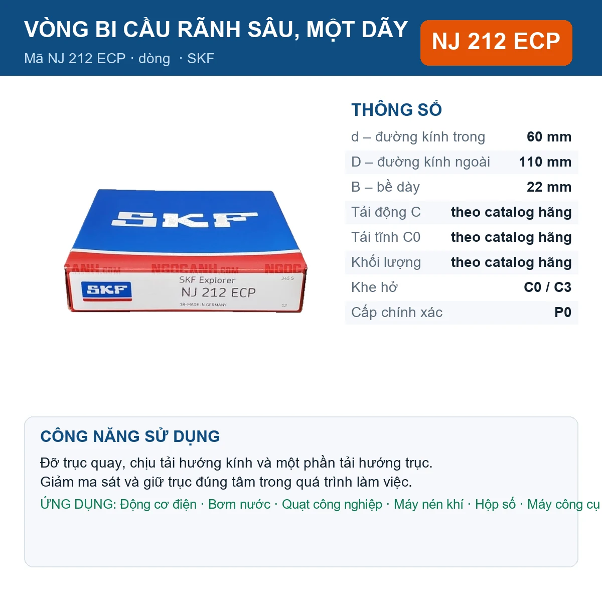 Vòng bi NJ 212 ECP