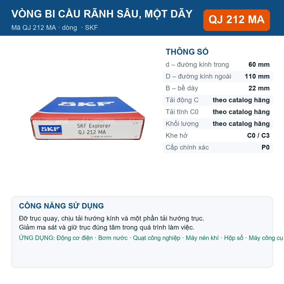 Vòng bi QJ 212 MA