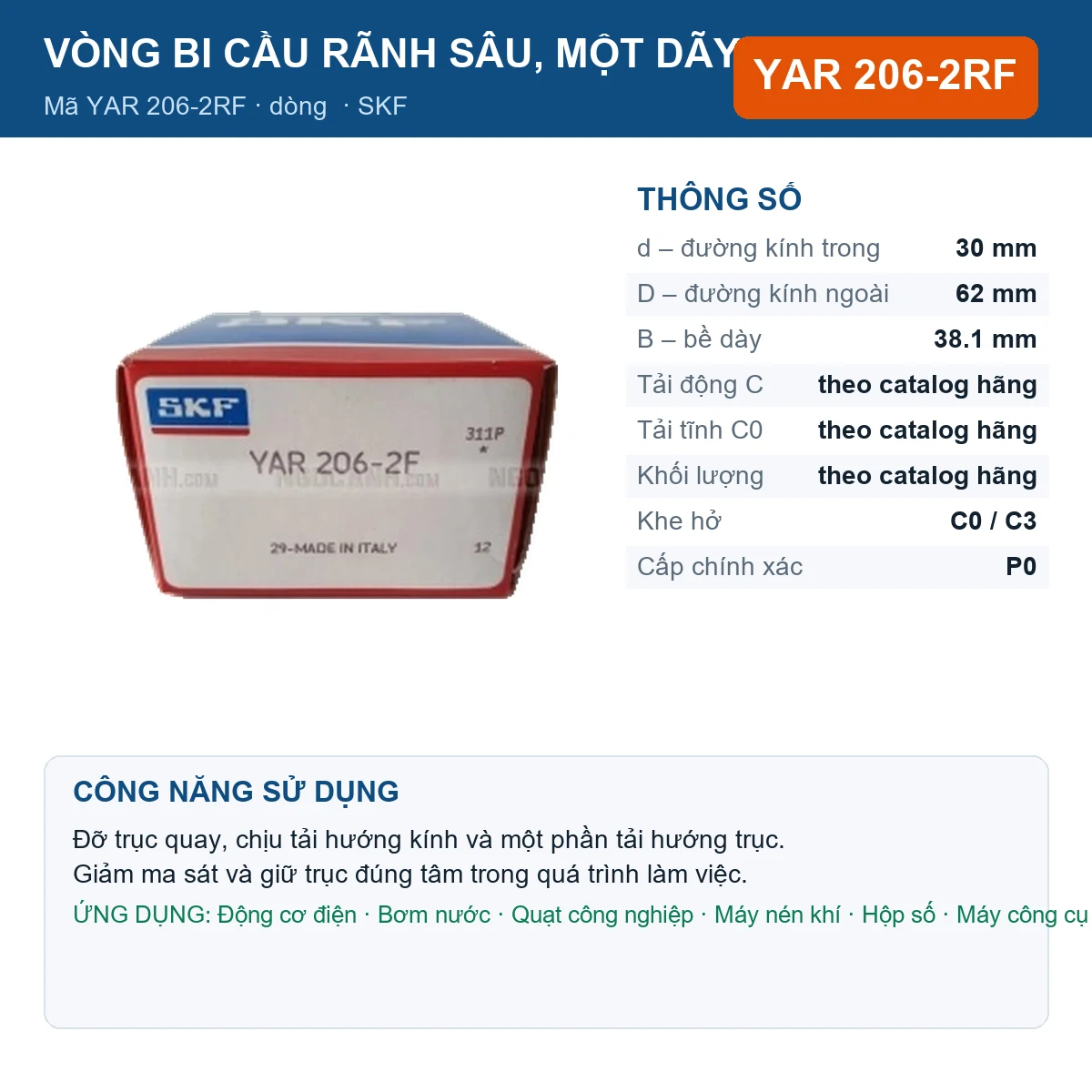 Vòng bi YAR 206-2RF