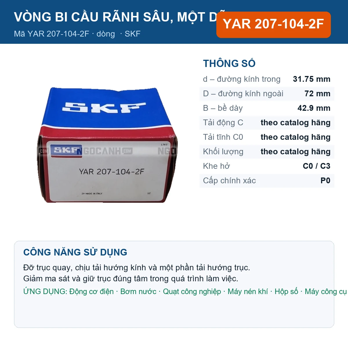Vòng bi YAR 207-104-2F