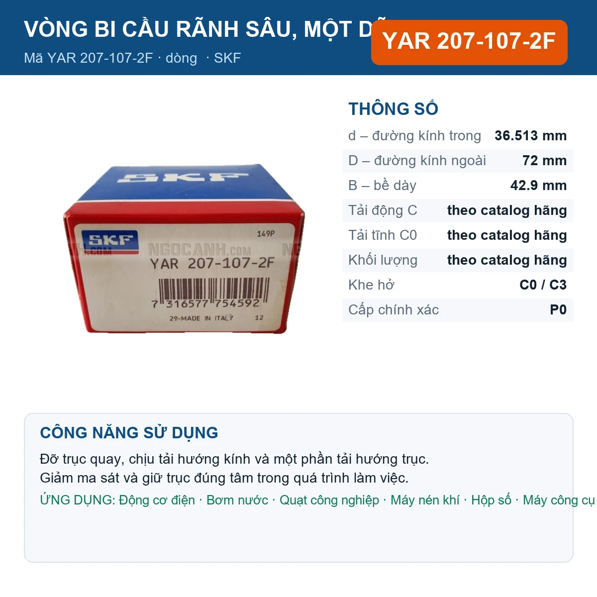 Vòng bi YAR 207-107-2F