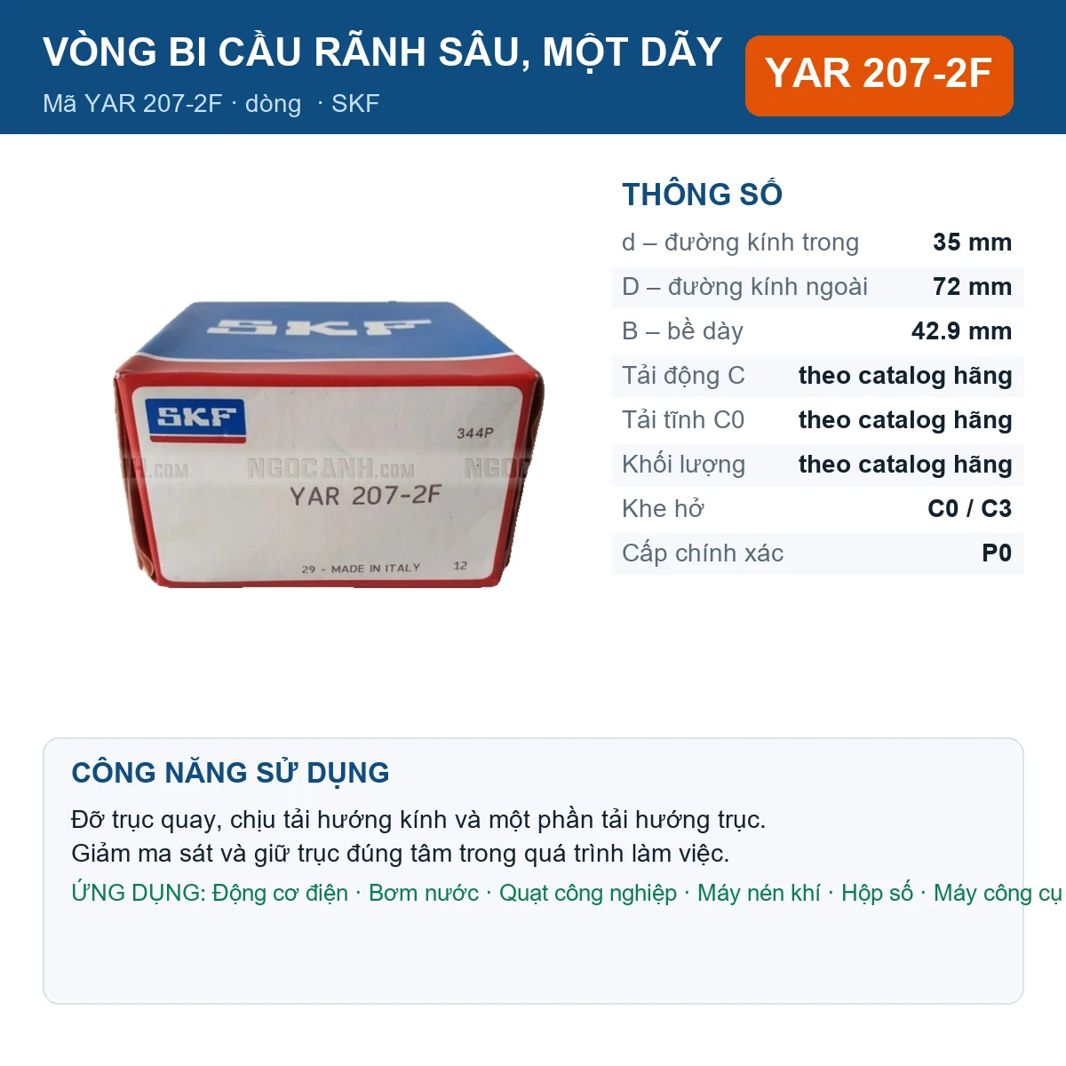 Vòng bi YAR 207-2F