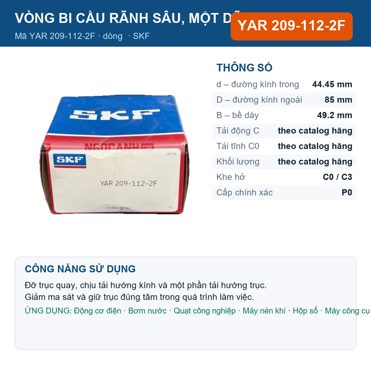 Vòng bi YAR 209-112-2F
